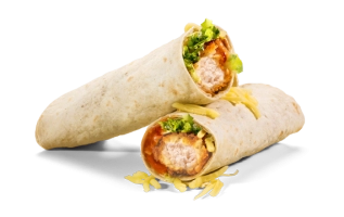 Een heerlijke wrap met echte crunchy kipfilet, belegd met sla, tomaat, rode ui, cheddar en een heerlijke honing-mosterd mayonaise